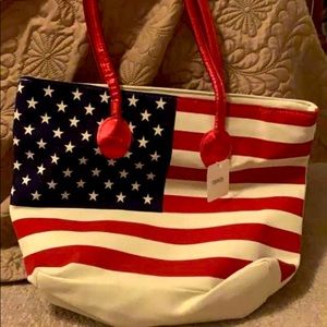Red, white, and blue bag